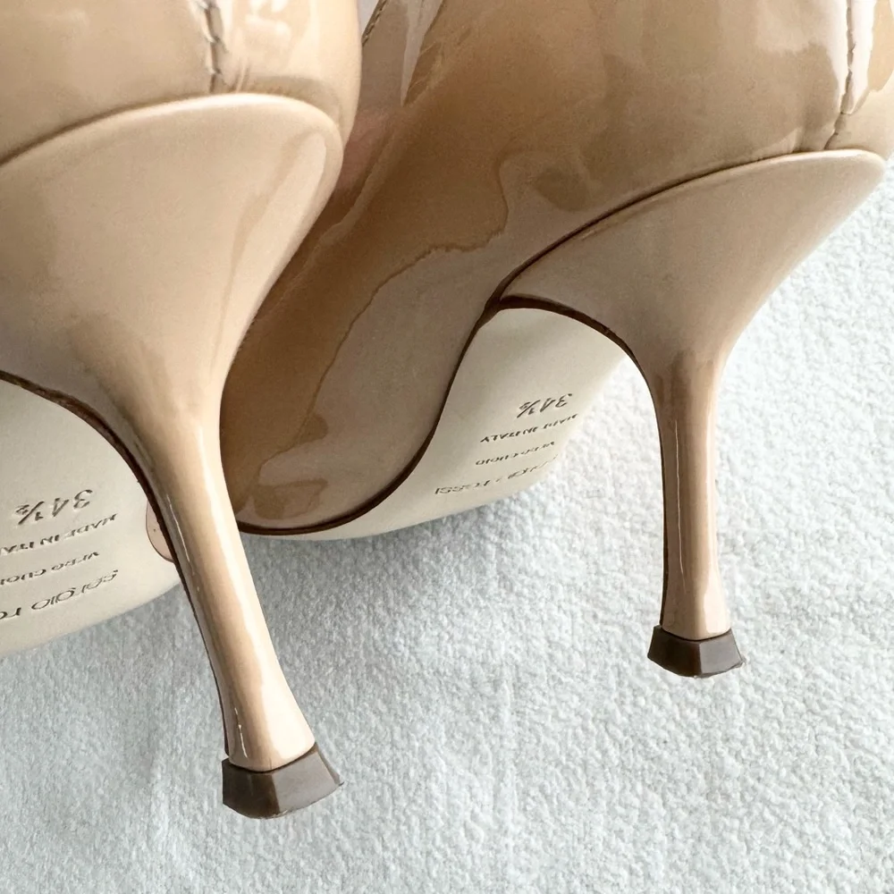 Sergio Rossi Mid-Heel Patent Calfskin Pump Blush 34.5 - Picture 6 of 15